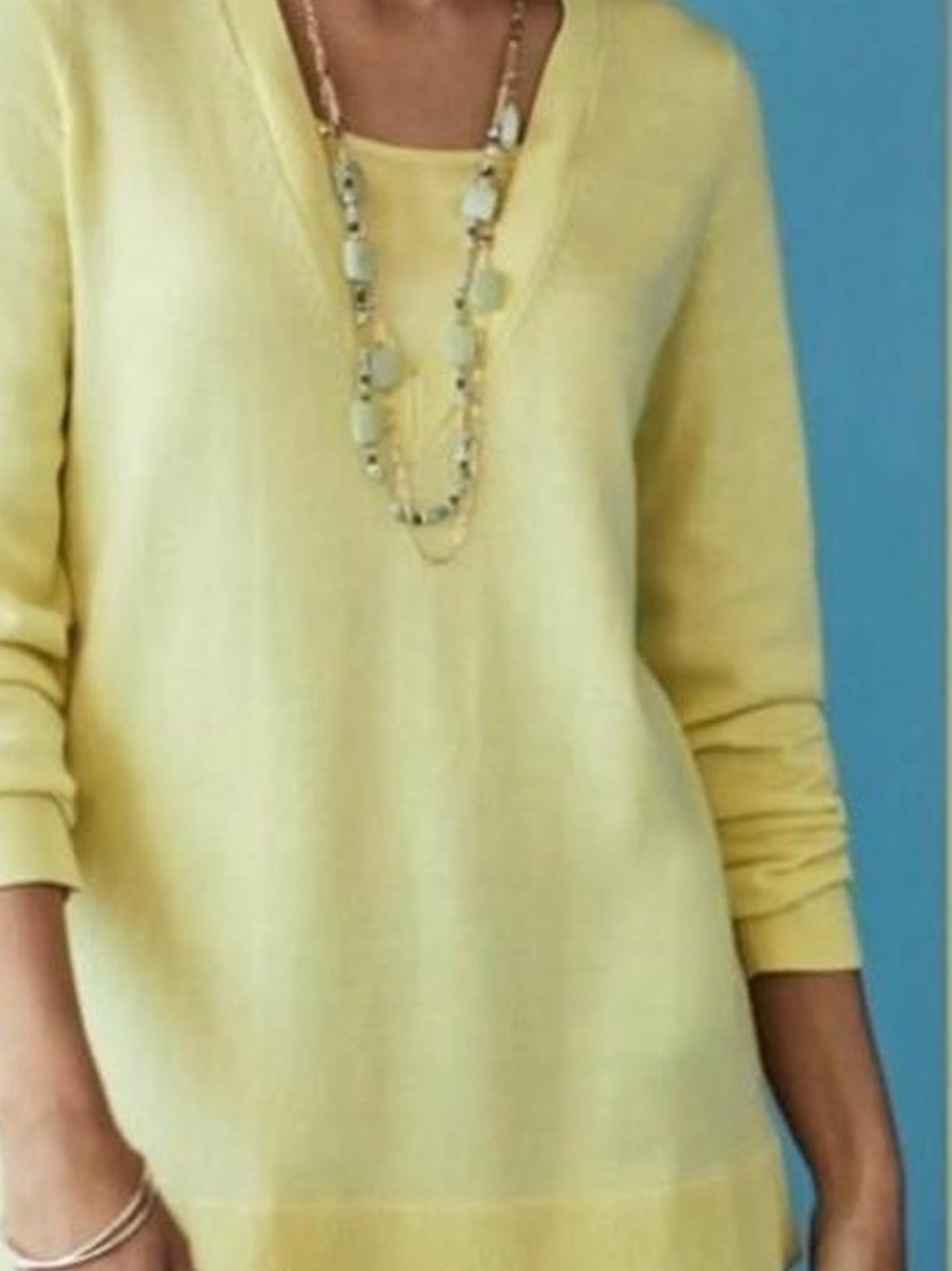 J.Jill Women’s Medium Buttercup Sweater Top Tunic Preppy Lagenlook Quiet Luxury